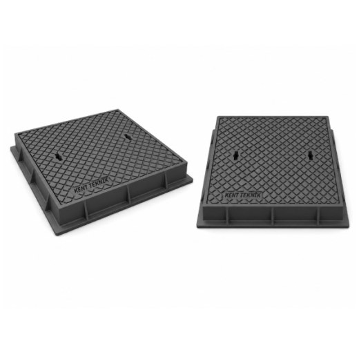 Döküm Yuvarlak Rögar Kapağı Takımı Ø600 mm B125 (DKT-600-B7) - Döküm Rögar Kapakları