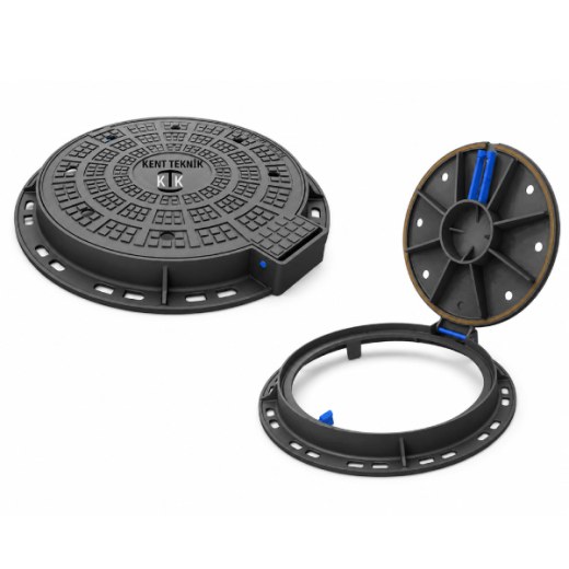 Döküm Yuvarlak Rögar Kapağı Takımı Ø600 mm B125 (DKT-600-B2) - Döküm Rögar Kapakları