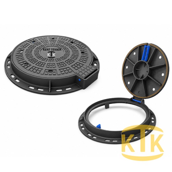 Döküm Yuvarlak Rögar Kapağı Takımı Ø600 mm B125 (DKT-600-B2)