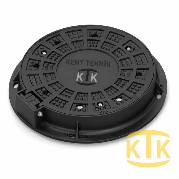 Döküm Yuvarlak Rögar Kapağı Takımı Ø600 mm B125 (DKT-600-B) - Döküm Rögar Kapakları