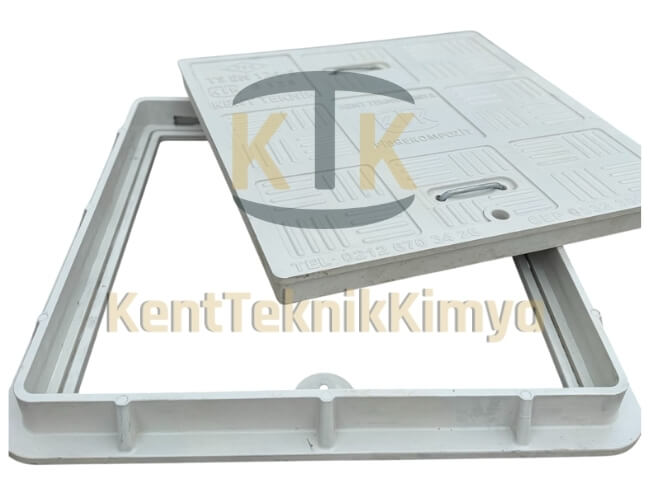 Kompozit Kare Rögar Kapağı Takımı 600x600 mm - Rögar Kapak