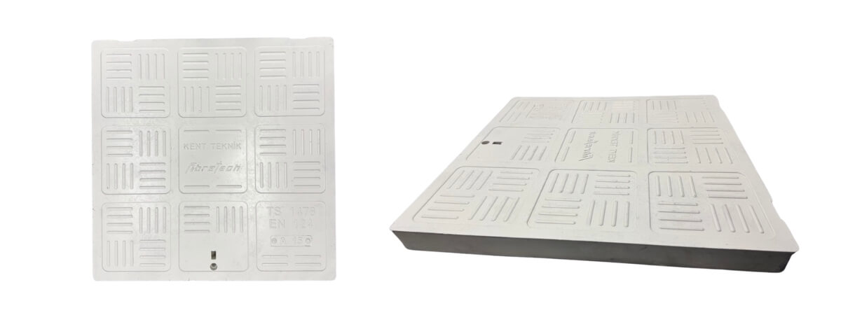 Kompozit Kare Rögar Kapağı Takımı 560x560 mm D400 - Kompozit Kare Rögar Kapakları