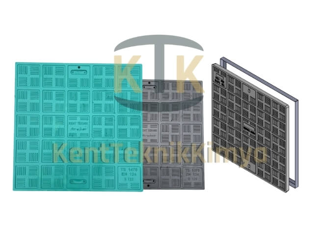 Kompozit Kare Rögar Kapağı Takımı 1000x1000 mm - Rögar Kapak