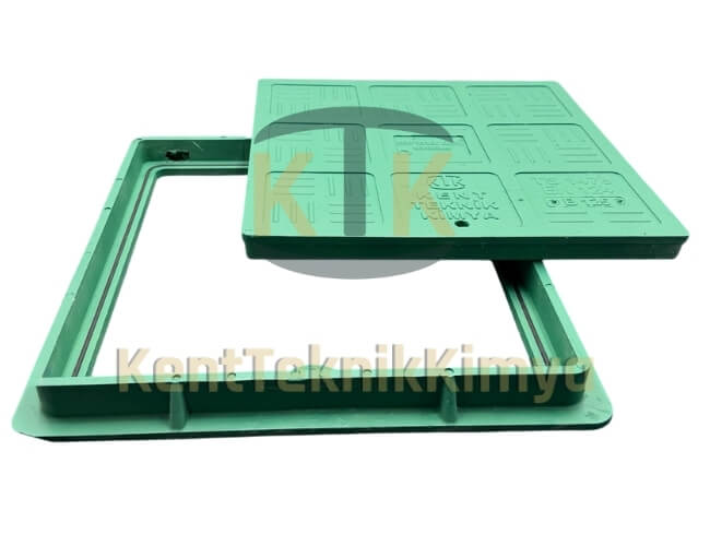 Kompozit Kare Rögar Kapağı Takımı 500x500 mm - Rögar Kapak