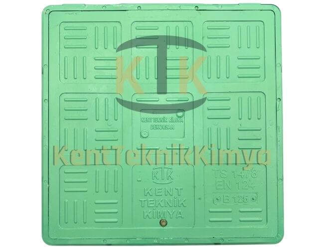Kompozit Kare Rögar Kapağı Takımı 500x500 mm - Rögar Kapak