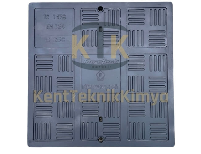 Kompozit Kare Rögar Kapağı Takımı 670x670 mm - Rögar Kapak
