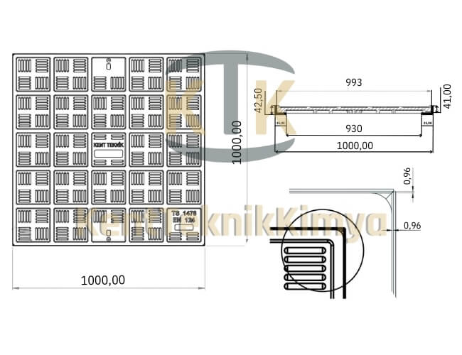 Kompozit Kare Rögar Kapağı Takımı 1000x1000 mm - Rögar Kapak