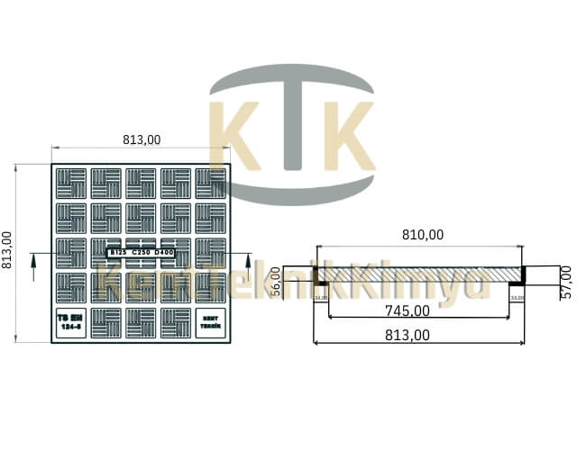 Kompozit Kare Rögar Kapağı Takımı 800x800 mm - Rögar Kapak